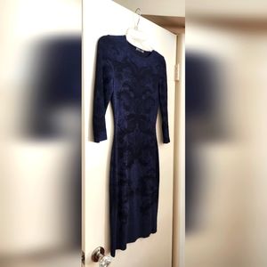 Alexander McQueen dark blue stretch knit dress size XS